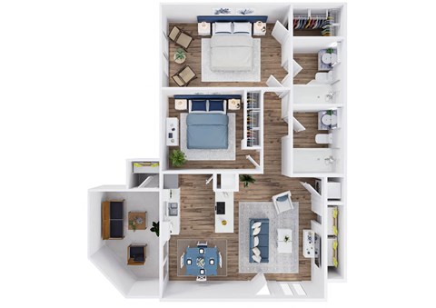 a floor plan of a house with a bedroom and a living room